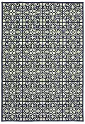Marina 8 x 11 Large Navy and Ivory Indoor-Outdoor Rug
