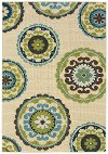 5 x 8 Medium Green and Blue Indoor-Outdoor Rug - Caspian