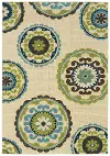 5 x 8 Medium Green and Blue Indoor-Outdoor Rug - Caspian