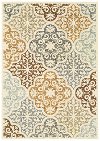 5 x 8 Medium Ivory, Blue, and Gold Indoor-Outdoor Rug - Bali