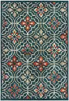 Latitude 5 x 7 Medium Blue and Orange Indoor-Outdoor Rug