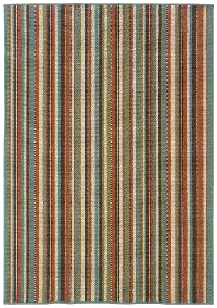 8 x 11 Large Green, Blue, and Orange Indoor-Outdoor Rug - Caspian
