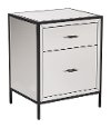 Mirrored End Table with Black Frame - Upton