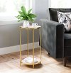 Round Gold End Table - Jenna