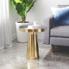 Glam Gold Round End Table - Nova