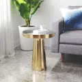 Glam Gold Round End Table - Nova