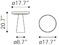 Glam Gold Round End Table - Nova-8