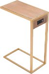 Brown and Gold C-Shape End Table - Ike