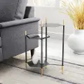 Gold and Black Tiered End Table - William