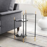 Gold and Black Tiered End Table - William