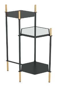 Gold and Black Tiered End Table - William-5