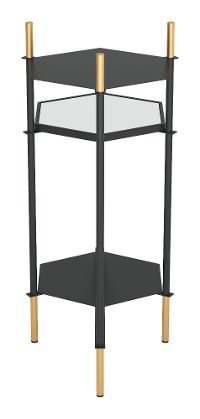 Gold and Black Tiered End Table - William-6