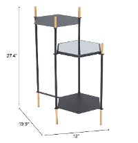 Gold and Black Tiered End Table - William-7