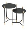 Black and Gold Side Tables - Jerry Set of 2
