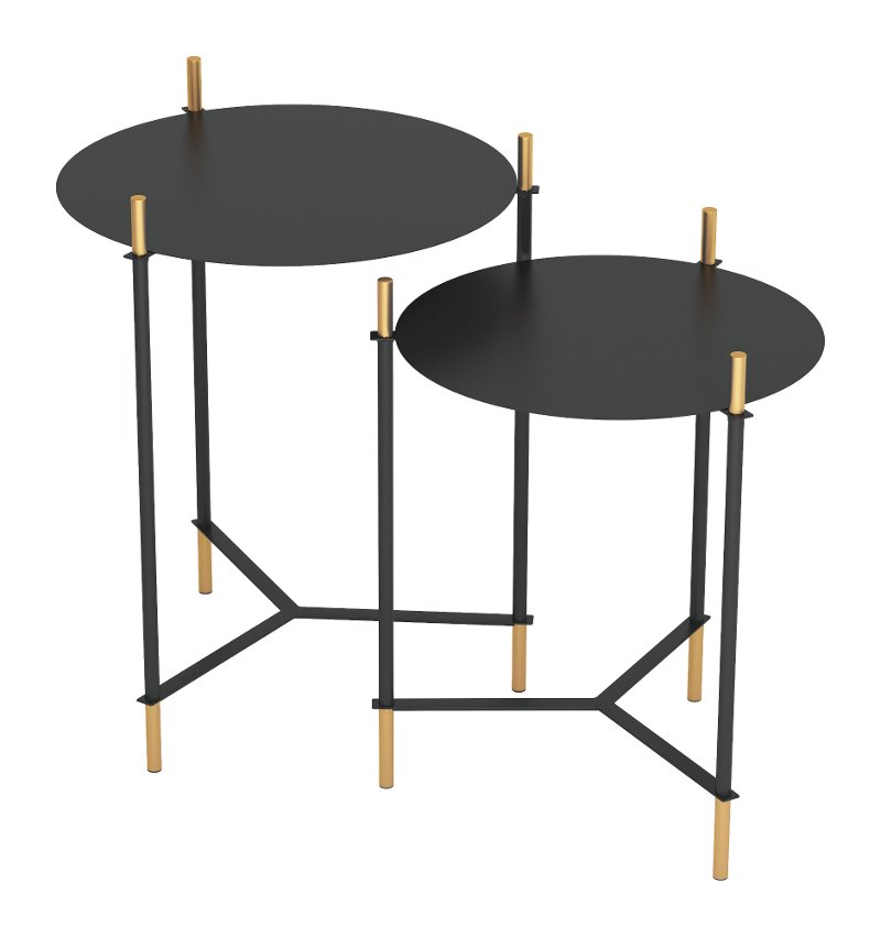 Clear /& Black Zuo Shine Nesting Tables