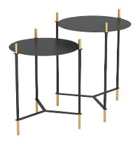 Black and Gold Side Tables - Jerry Set of 2-2