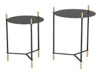 Black and Gold Side Tables - Jerry Set of 2-3