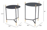 Black and Gold Side Tables - Jerry Set of 2-6