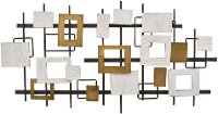 Brass, Gold and White Geometric Metal Wall Decoration