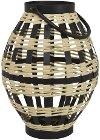 20 Inch Tan and Black Decorative Metal Lantern
