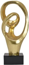 12 Inch Faux Gold Sculpture on Black Base