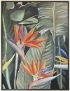 Birds of Paradise Multi Color Canvas Oil Painting with Frame