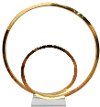 9 Inch Gold Finish Metal Sculpture with Marble Base