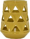 Modern 8 Inch Yellow-Green Pierced Vase