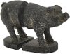 Distressed Black Resin Pig Bookend Pair