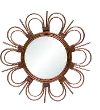Bronze Rattan Daisy Wall Mirror
