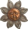 Metal Textured Sun Face Outdoor Decor