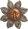 Metal Textured Sun Face Outdoor Decor