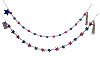 Assorted Red, White and Blue Wood Patriotic Bead Garland