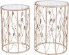 Elegant Floral Side Tables - Sage Set of 2
