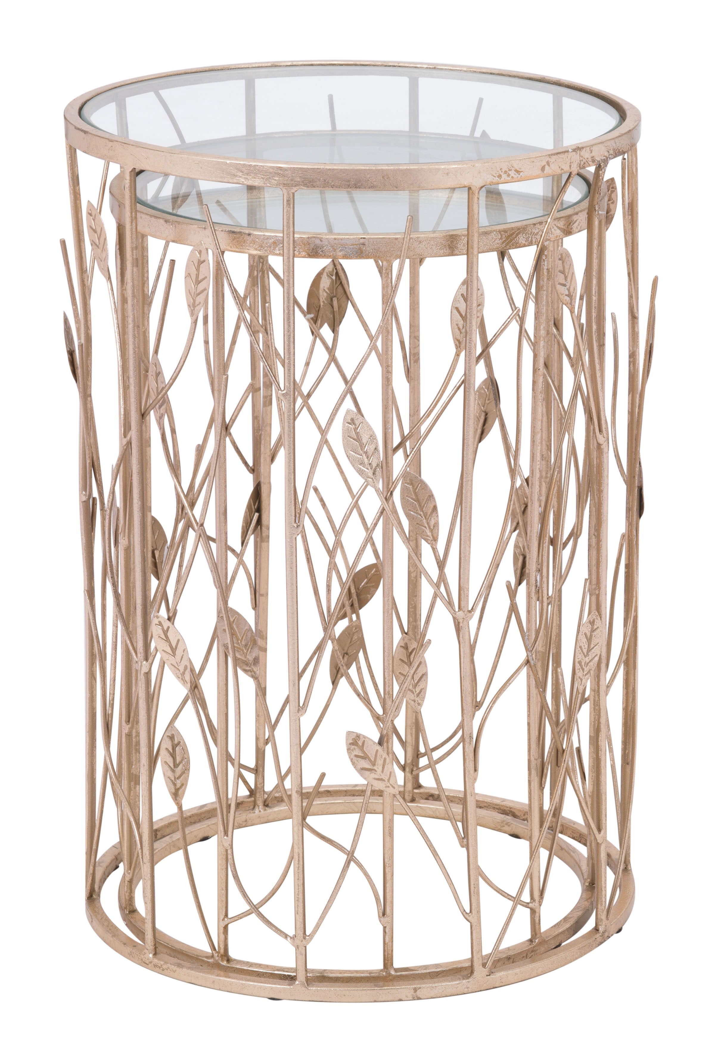 Elegant Floral Side Tables - Sage Set of 2-2
