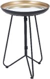 Black and Gold Round Accent Table - Foley