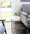 Round White Marble Side Table - Haru