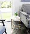Round White Marble Side Table - Haru