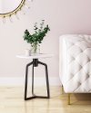 Modern Round End Table with White Top - Rand