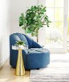 Polished Brass End Table with Glass Tray - Hendrix
