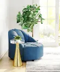 Polished Brass End Table with Glass Tray - Hendrix
