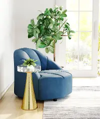 Polished Brass End Table with Glass Tray - Hendrix