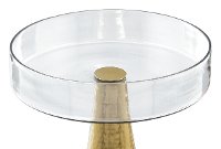 Polished Brass End Table with Glass Tray - Hendrix-4
