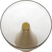 Polished Brass End Table with Glass Tray - Hendrix-5