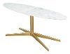 Contemporary Oval Coffee Table with White Marble Top - Parker
