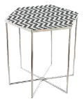 Black and White Chevron Side Table - Forma
