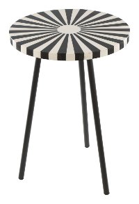 Swirled Black and White Side Table - Flare-1
