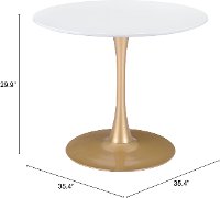 Round White Dining Table - Opus-3