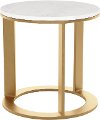 Glam Round Side Table with White Top - Helena