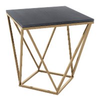 Black and Gold End Table with Marble Top - Verona-3